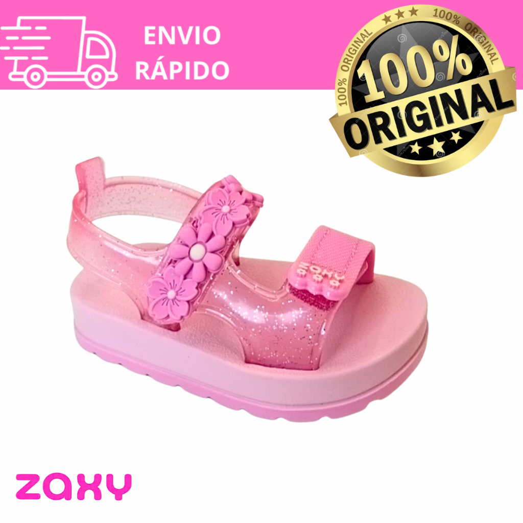 Sandália Infantil Zaxy Nina 19348 Bloom Baby Confortável – Leve, Macia e Delicada para Meninas