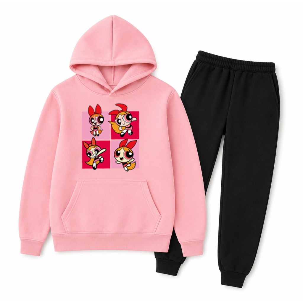 Conjunto Moletom Infantil E Calça Moletom Grosso Flanelado Menina Dia a Dia Quentinho Flor