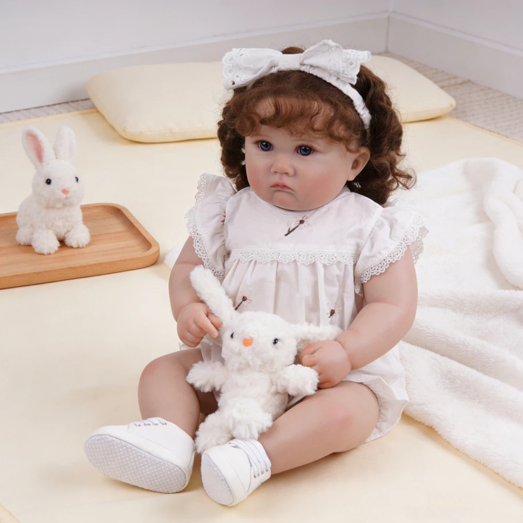 BRASTOY Bebê Reborn Realista 60cm Menina Corpo de Pano Chupeta Magnética Presente Perfeito