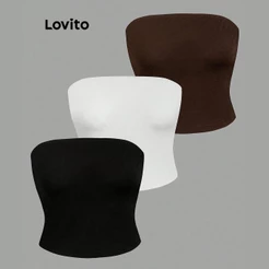 Lovito Blusa Boho sem Alça Moda Casual Feminina TKB83ED280