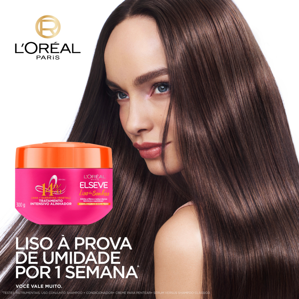Creme de Tratamento Capilar Alinhamento dos Fios, Controle de Frizz, Elseve Liso dos Sonhos L'Oréal Paris 300g · foto 2