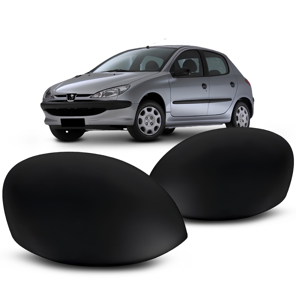 Capa Retrovisor Preto Sem Furo Seta Peugeot 206 2001/2016 207 2008/2014 C3 Xsara Picasso 2003/2012