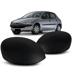 Capa Aplique Retrovisor Peugeot 206 207 C3 Xsara Picasso Preto Sem Furo Seta