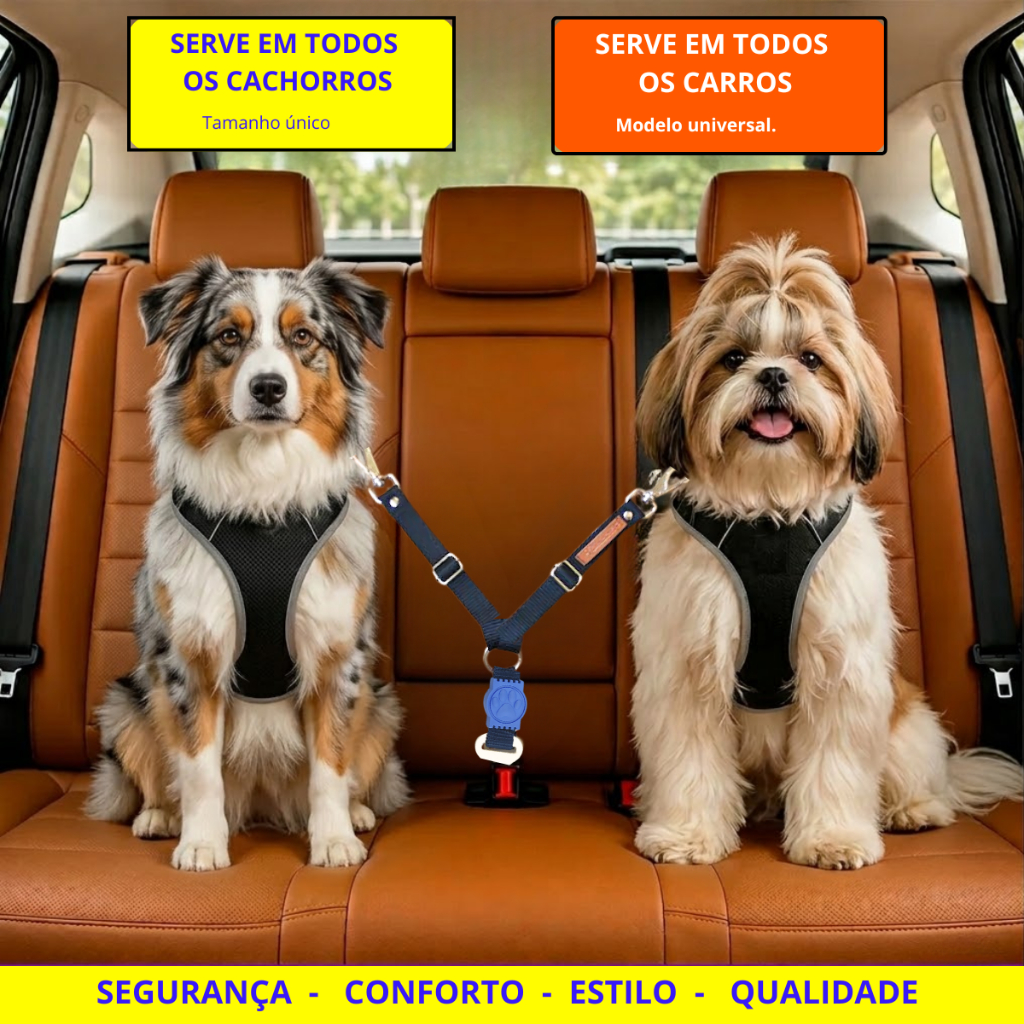 Cinto de Segurança Brasil para Cachorro Duplo