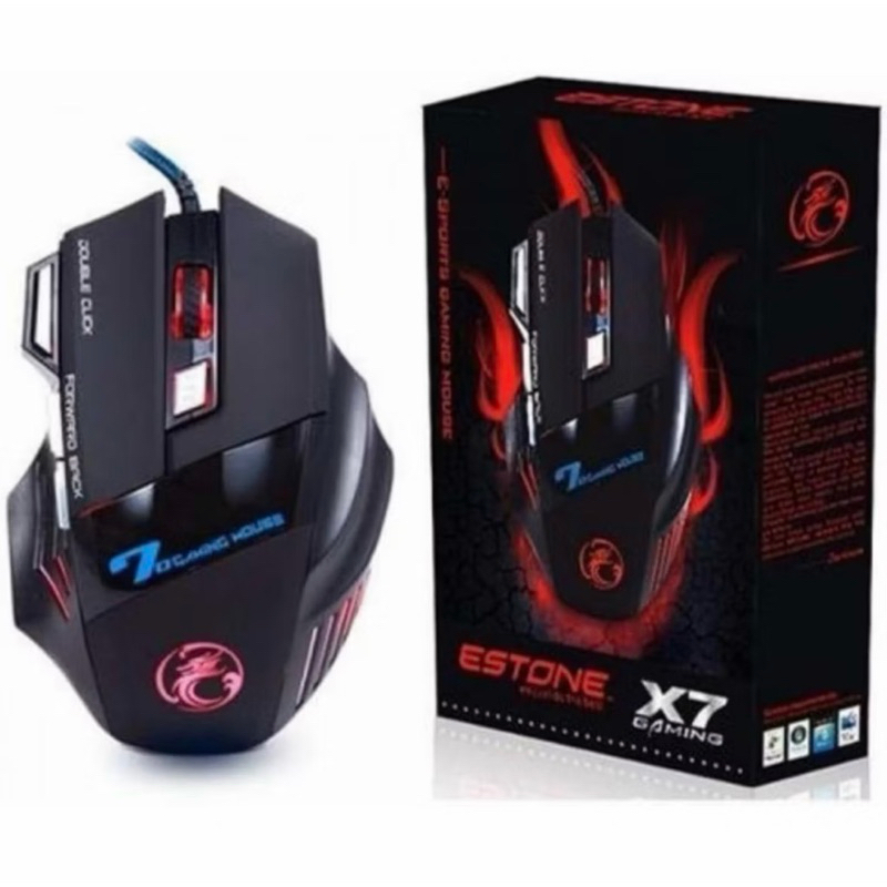 Mouse Gamer 100% Original Para Jogo 3200dpi Profissional Ergonômico com fio Óptico LED RGB USB PC Videogame Barato