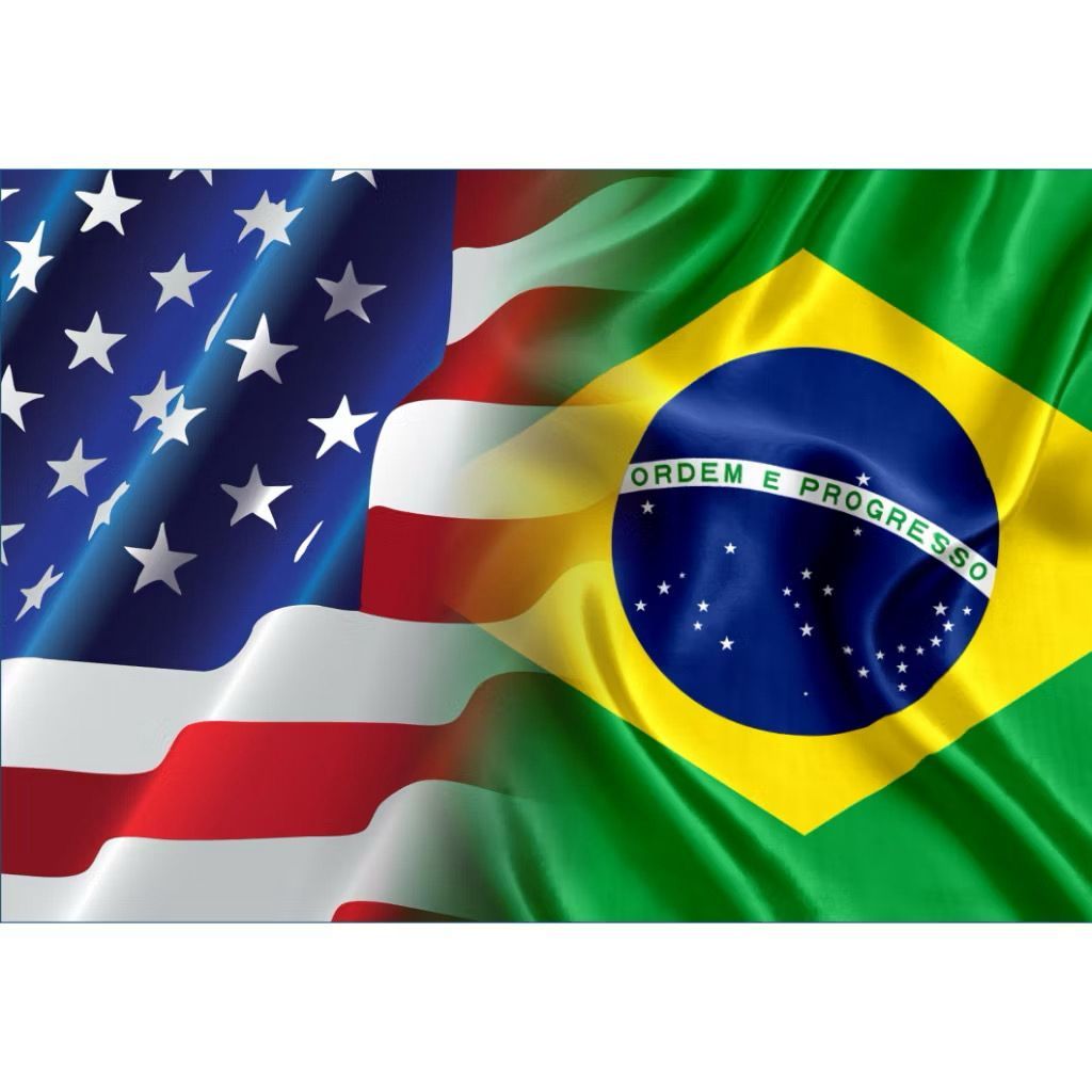 Bandeira Brasil e Estados Unidos decorativa 90x150