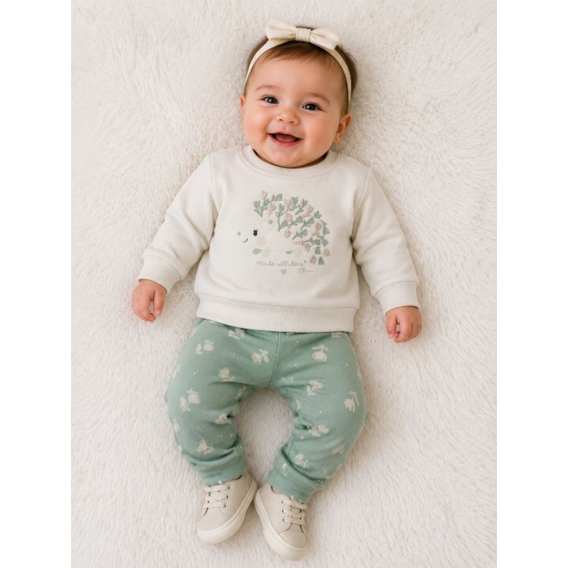 Conjunto infantil Menina Moletom com Legging flanelado - Elian.