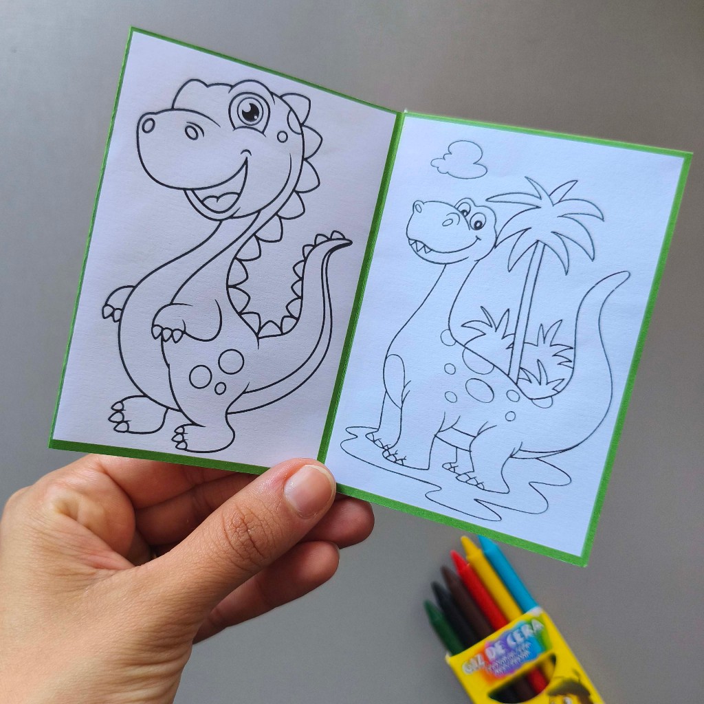 Lembrancinha Aniversário Livrinho para Colorir Dinossauro Baby | Personalizado QUALQUER Tema - ENVIO RÁPIDO