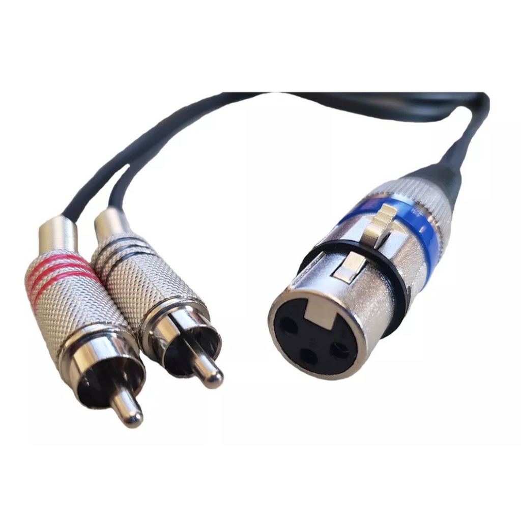Cabo Xlr Femea 2 Rca Macho 50cm