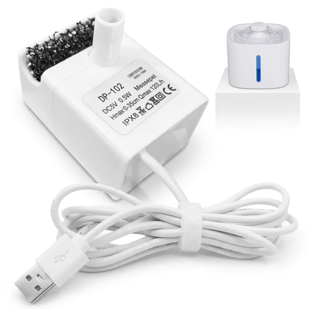Bomba De Água Para Bebedouro Gato Cachorro USB Motor Fonte Pet Silenciosa Eficiente LED