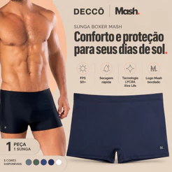 Sunga Boxer Mash Lisa Forrada com Cordão de Regulagem Masculina Adulto Moda Praia FPS 50