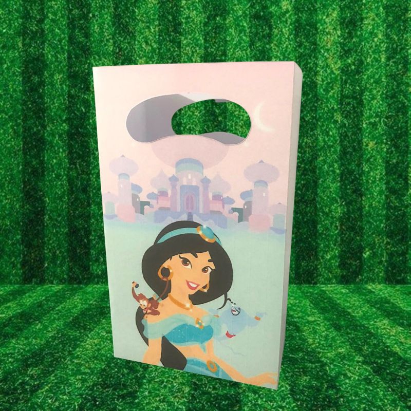 kit 2 sacolinhas surpresa Jasmine para lembrancinhas, kits festas aniversário