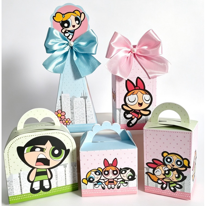 Kit Caixinhas Personalizadas Meninas Superpoderosas lembrancinhas festa infantil PEGUE E MONTE
