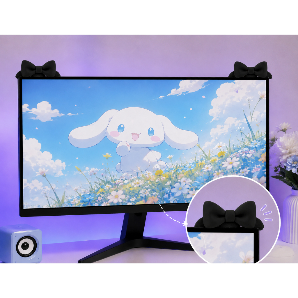 Detalhes do Orelha de lacinho para monitor Decoração setup Fofo | Kwaii Orelhinha