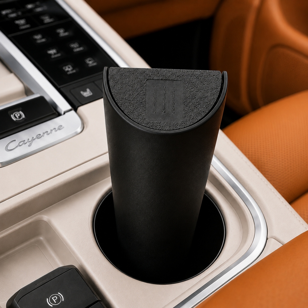 Lixeira para Carro Porta Copos Organizador Automotivo Compacto com Tampa para Veículo