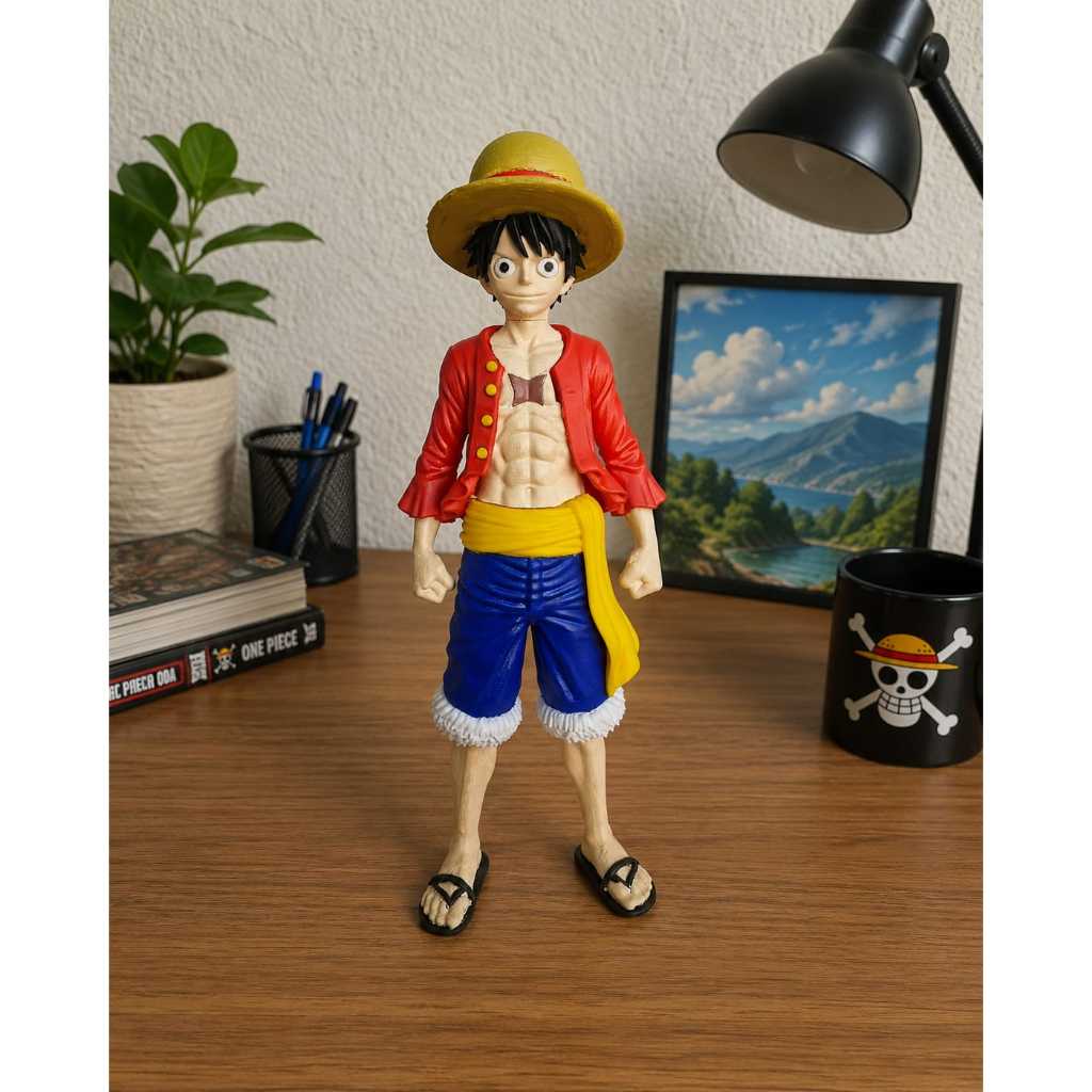 Boneco Luffy One Piece 27cm Impresso em 3D | Action Figure Decorativa Colecionável