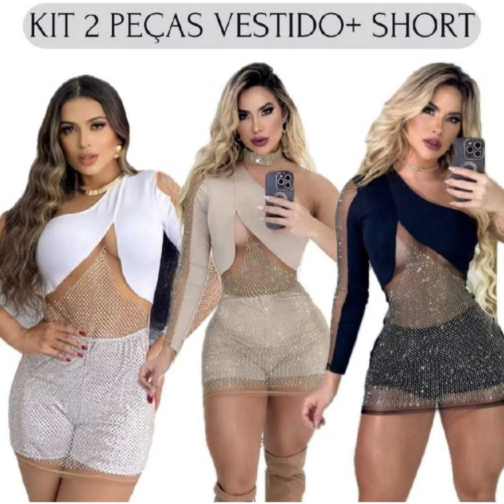 VESTIDO CINTILANTE COM SHORTS MODA BALADA MODA RODEIO MODA FEMININA MODA CAOUNTRY