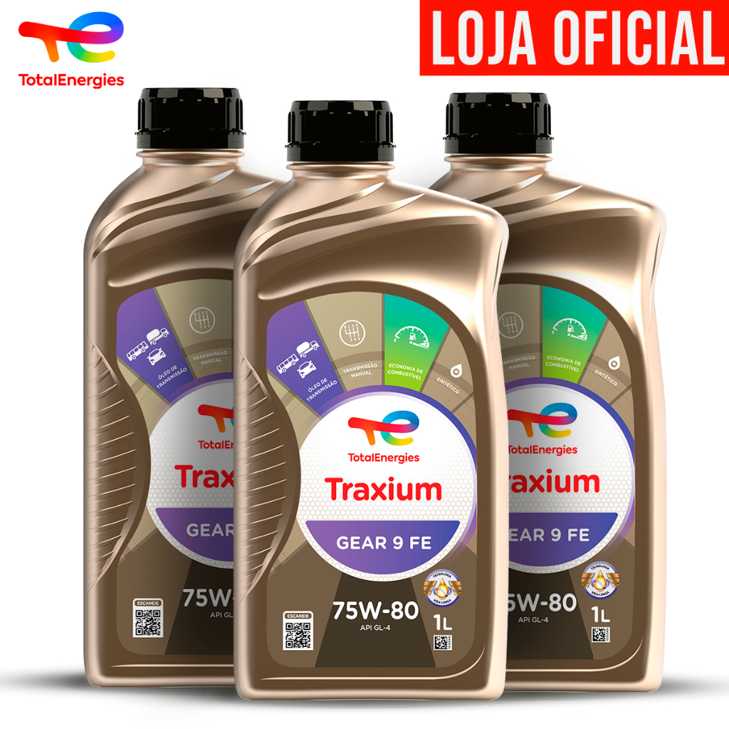 Kit 3 Óleo De Câmbio Manual 75w80 Totalenergies Traxium Gear 9 Fe