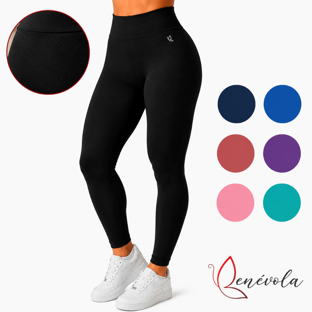 Calça  Legging Benévola  Feminina Poliamida Sem Costura Grossa Calça Cintura Alta Sem Transparência — imagem 1