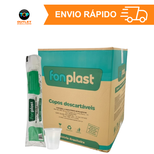 Copo Descartável Transparente Fonplast 180ml Festas bares e Restaurantes 500 / 2500 unidades
