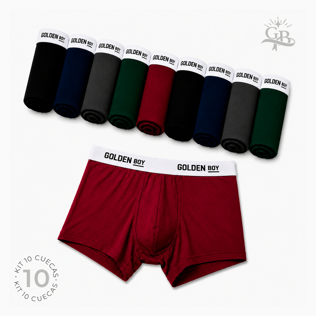Kit 10, 5, 3 Cueca Box Adulto Microfibra Forro 100% de Algodão Confortável Cores Variadas