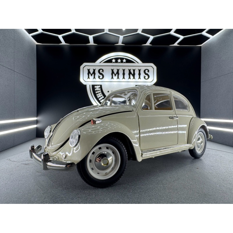 Miniatura Volkswagen Fusca Bege escala 1/18 Welly