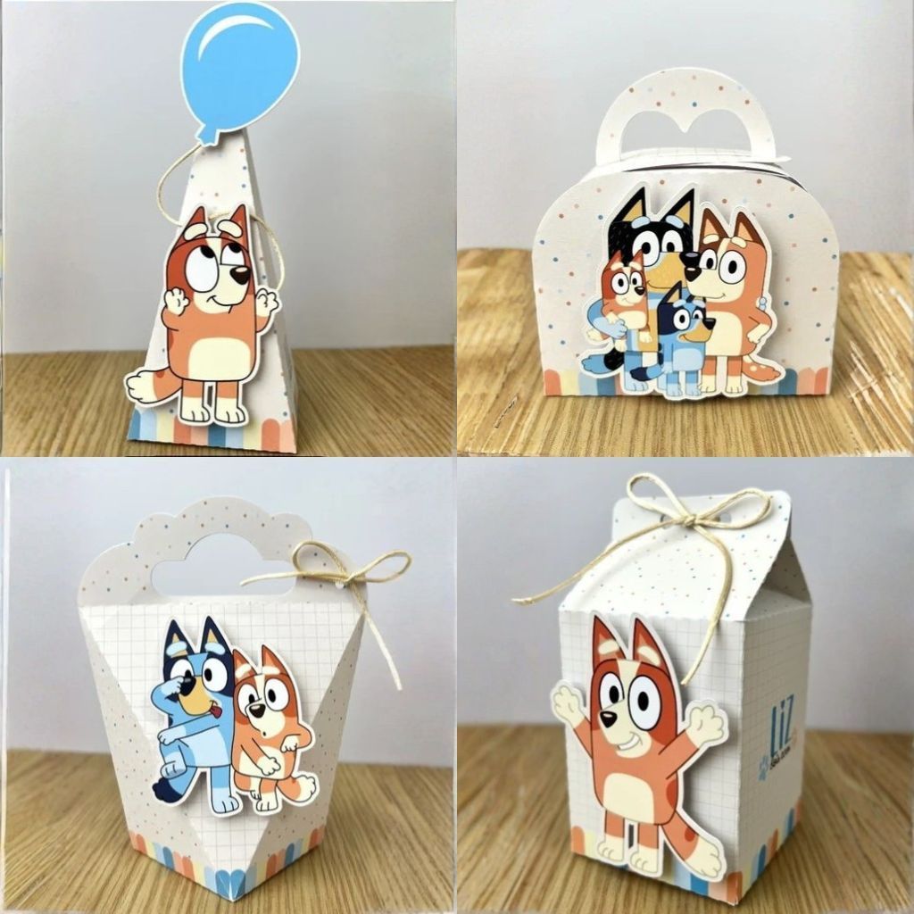 Kit Pegue e Monte Personalizado BLUE MENINO MENINA Caixinha Lembrança Aniversário