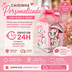 Kit 20/25/30 Caixinhas Milk Personalizadas Festa Gata Marie 2