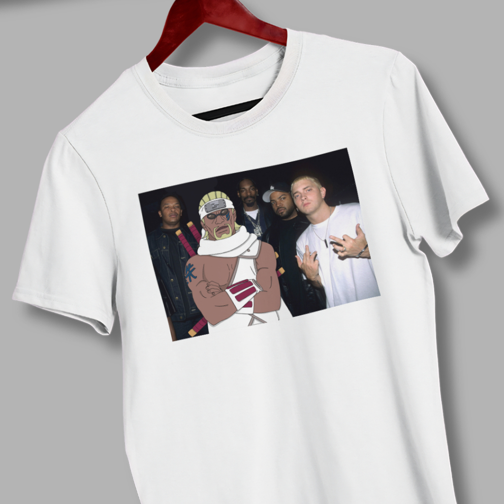 Camiseta Naruto Killer Bee Eminem Snoop Dogg Dr Dre Blusa T-shirt Camisa Unissex
