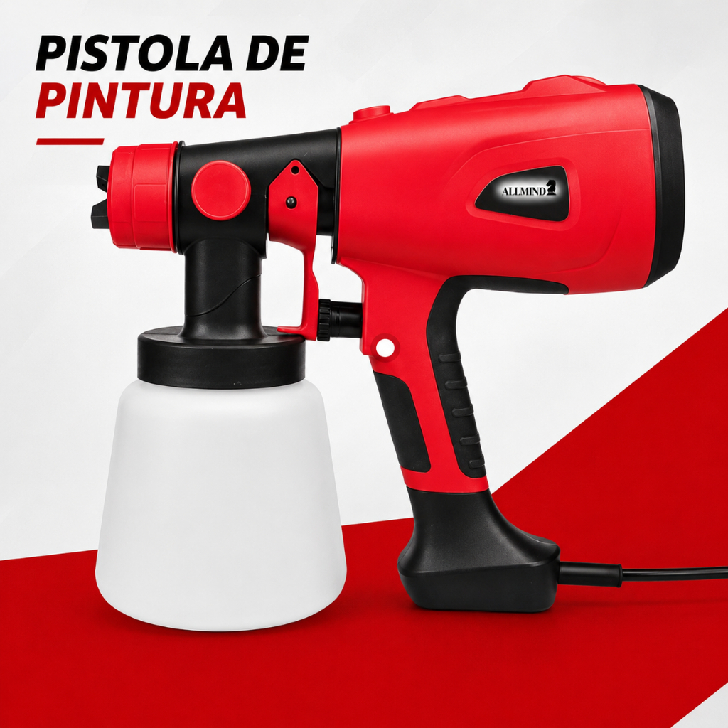 Pistola Elétrica para Pintura Pulverizador de tinta Compressor com Bico de Metal 900w