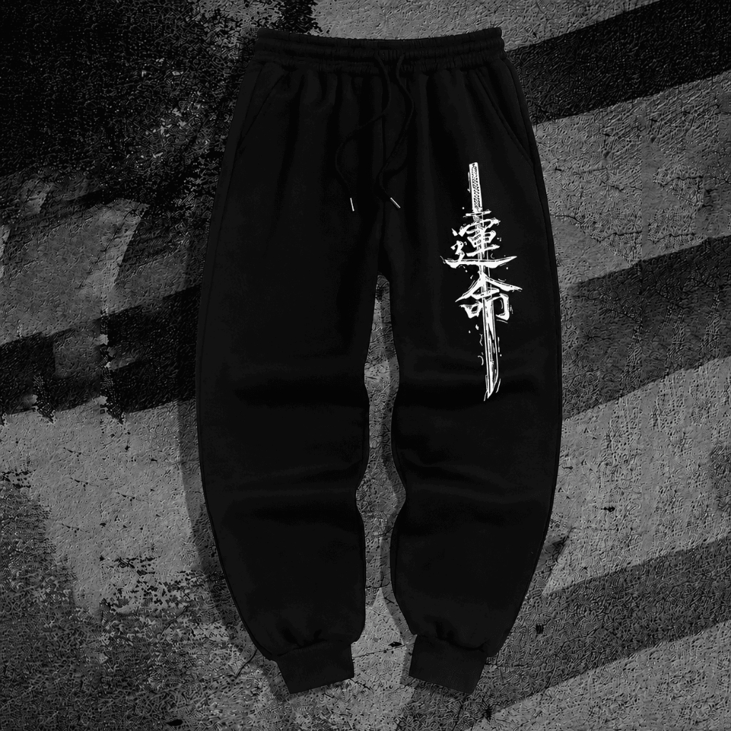 Calça Moletom Algodão Confortável Academia Arte Samurai Catana Japão Streetwear Exclusiva Gótico Gym Treino Fitness