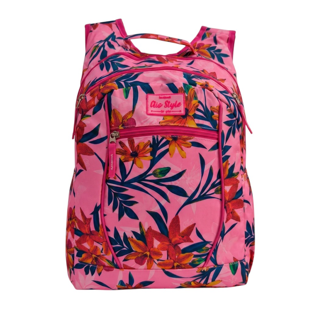 Mochila Feminina Infantil Juvenil Adolescente Estampada Floral Casual Trabalho Escolar Reforçada Conforto Clio Style