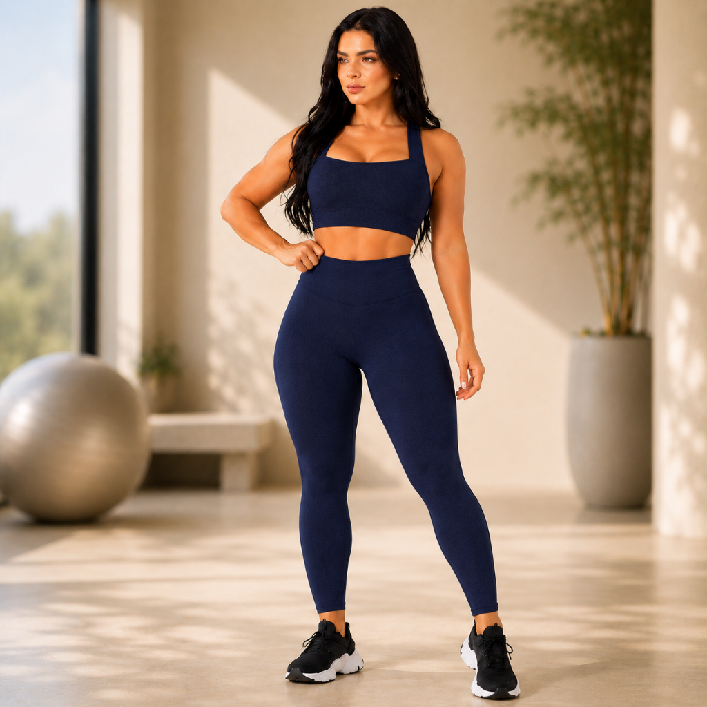 Conjunto Fitness Feminino Legging Poliamida Zero Transparência