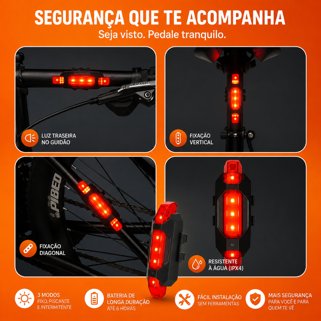 Detalhes do Farol Lanterna Dianteira Para Bike Aluminio Lanterna Led Sinalizador Recarregavel Bicicleta Ciclismo Mtb