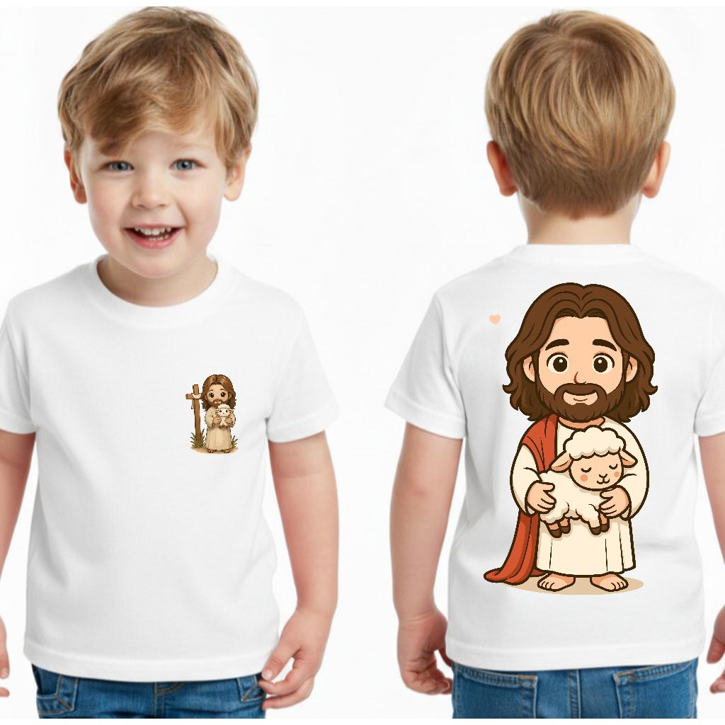 Camiseta Infantil  Streetwear Malha 30.1 100% Algodão Camisa Juvenil Estilosa Jesus Cristo Infantil