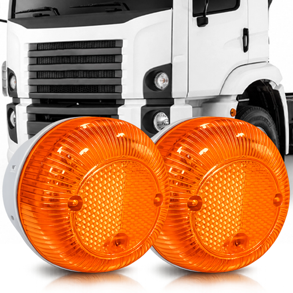 Lanterna Pisca Lateral Vw Constellation Led Laranja 12v /24v
