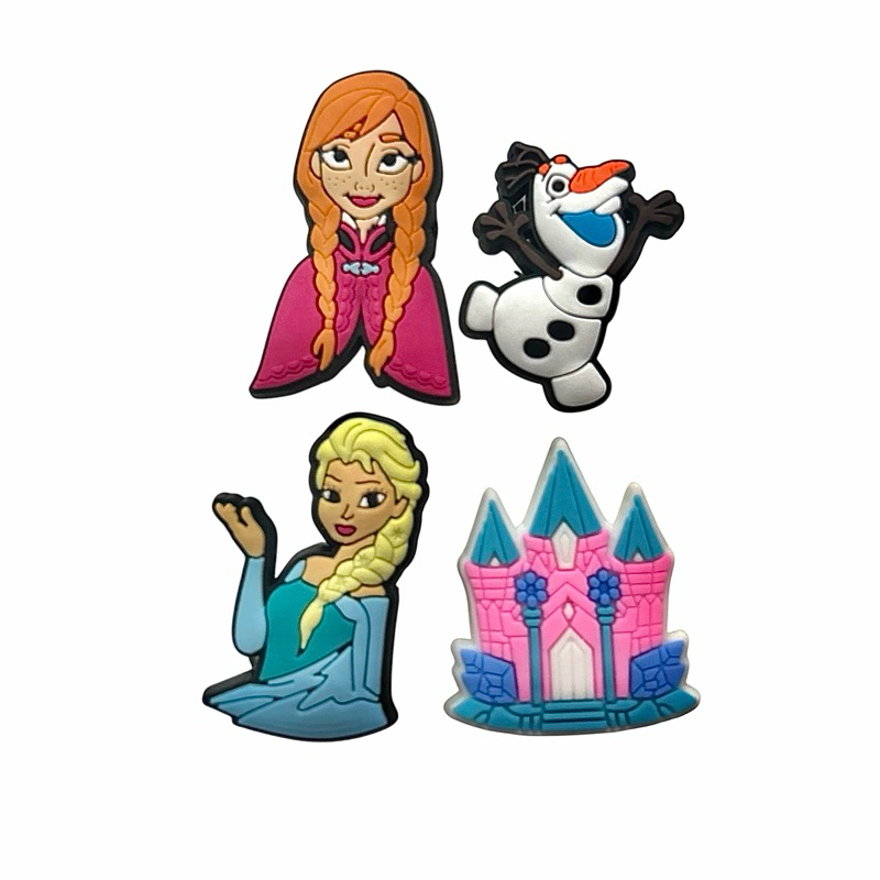 Pins Boton Broche Enfeite Para Croc Calçado Frozen Anna Elsa Kit com 4 Pins