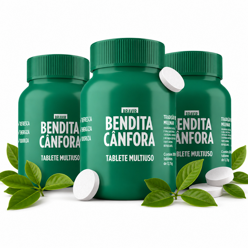 Kit 3 Bendita Cânfora Odorizante Multiuso Antimofo Antibolor Elimina Mal Cheiro - Frescor e Proteção