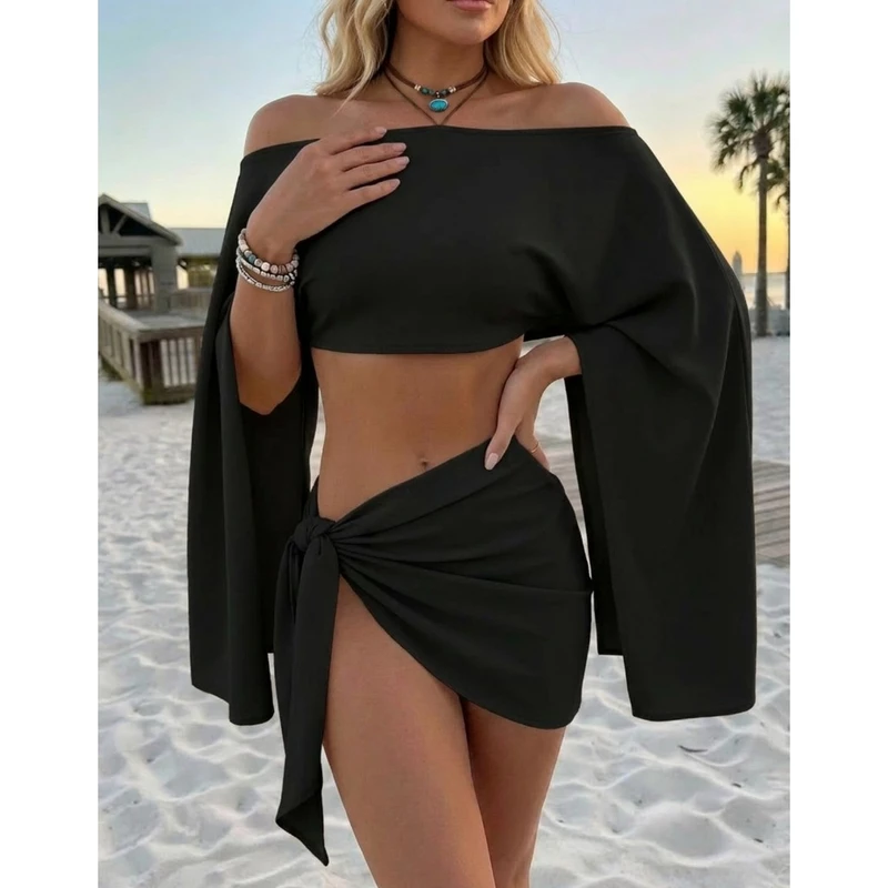 Conjunto de Saída de Praia Feminino com Saia — foto 3
