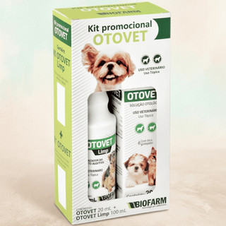 Kit Otovet Remédio Para Ouvido Otite Cães Gatos Biofarm Soluçoes Otologicas
