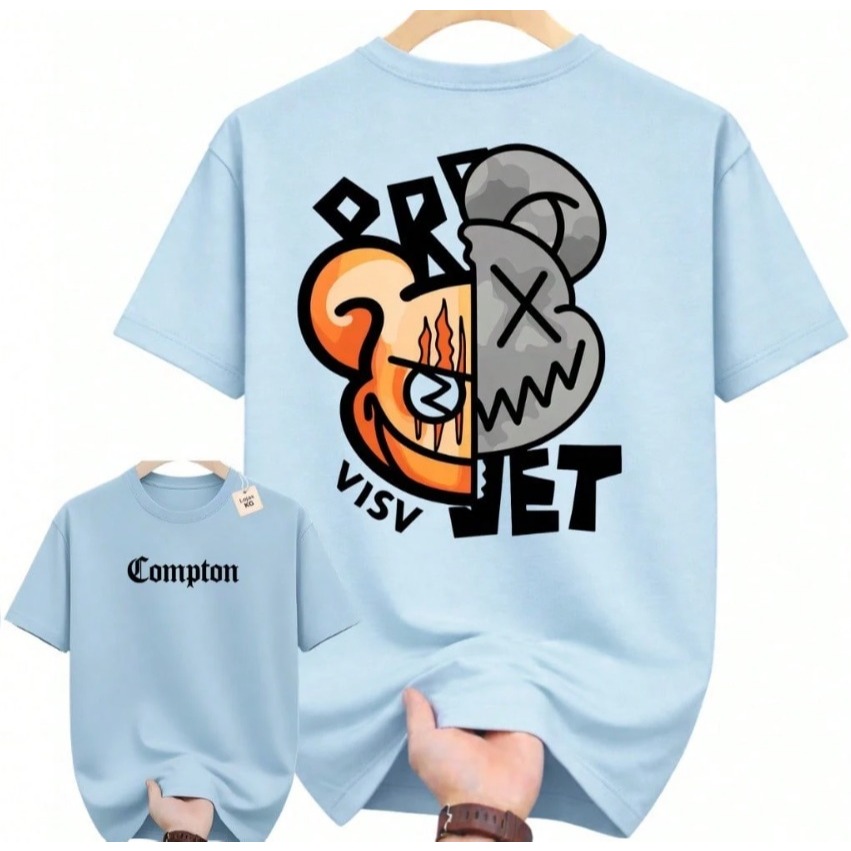 Camiseta Streetwear Masculina Infantil Adulto Compton Estampa Premium Frente e Costas