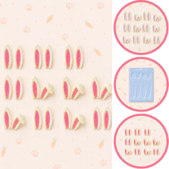 1~10 FORMAS PARA CHOCOLATE BWB APLIQUES ORELHAS DE COELHO SIMPLES CÓD.:10557 (CHOCO)