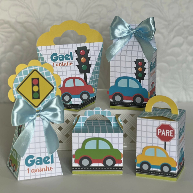 KIT FESTA Carrinhos Carros  Personalizado pegue e Monte Lembrancinhas - Aniversário - Caixinha Personalizadas