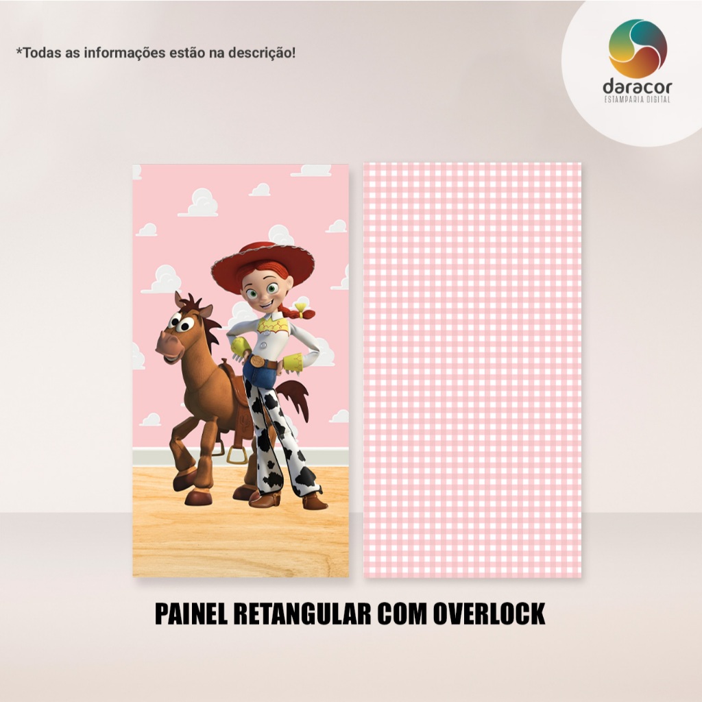 Capas de Painéis Brinquedos Cowgirl Nuvens Rosa Retangular C/ Elástico e Retangulares C/ Overlock OPÇÕES INDIVUDUAIS