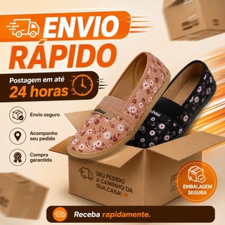 Sapatilha Moleca Pano Conforto Tradicional Leve Floral 520.59.21443
