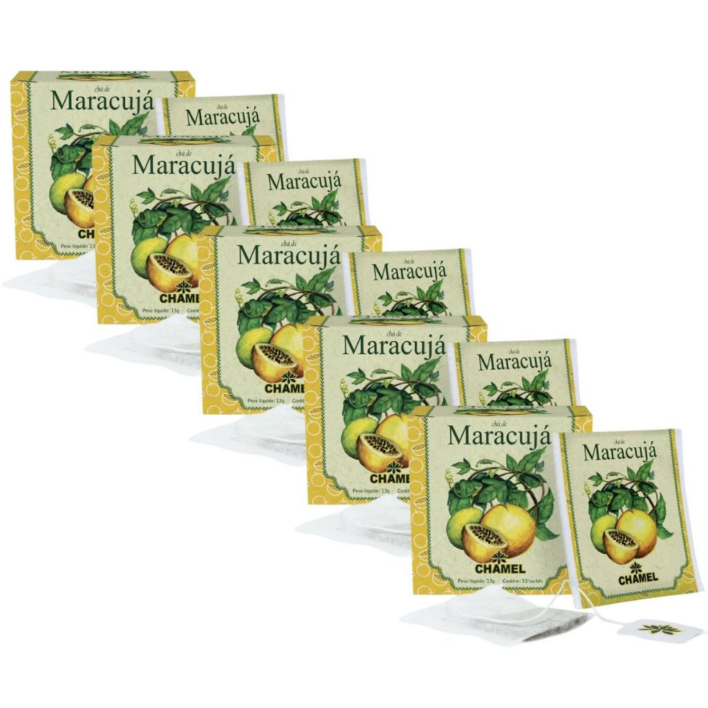 Imagem Kit 5 Chá Maracujá Chamel Calmante Natural 10 Sachês 13g