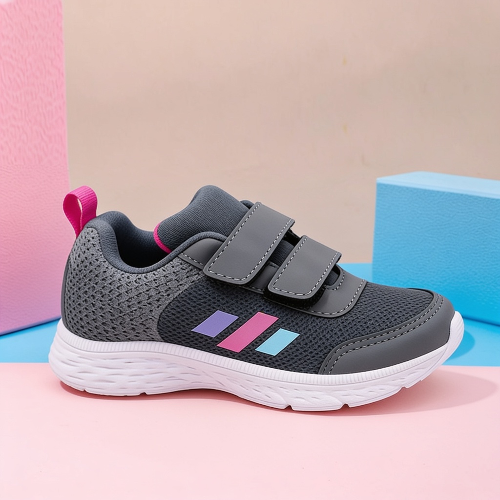 Tênis Infantil Menina Velcro Leve Confortável Antiderrapante Macio Uso Escolar e Passeio 26 ao 33