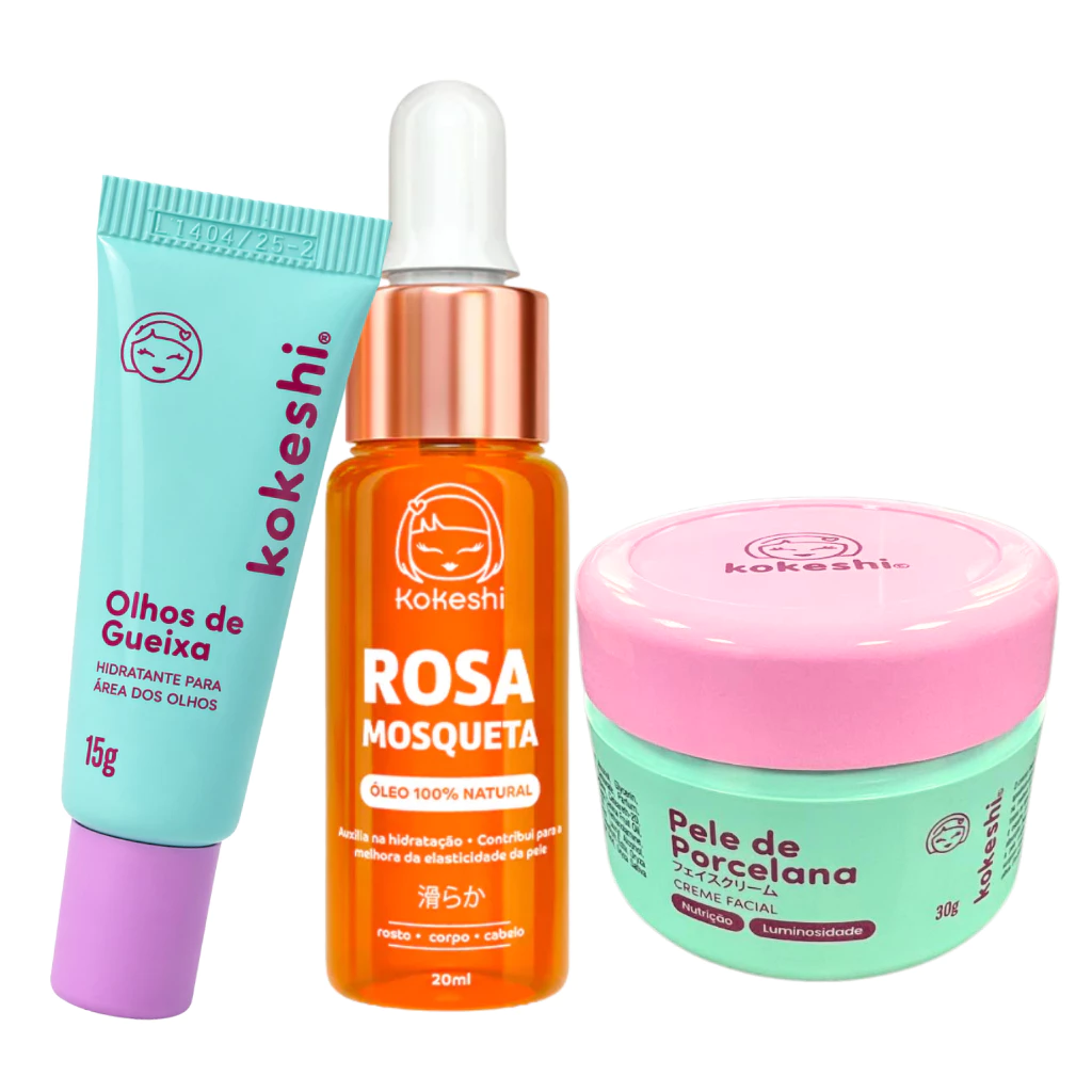 Kit Renovadores Kokeshi Pele Porcelana Óleo de Rosa Mosqueta
