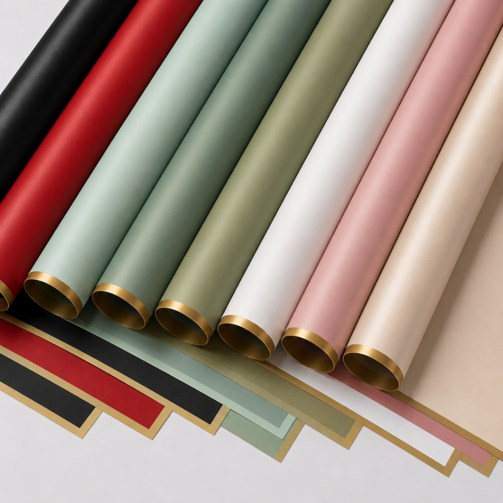 Poli Sujinho Mate Border Gold Line 49x69cm 5 Folhas Cores Grosso Tipo Coreano