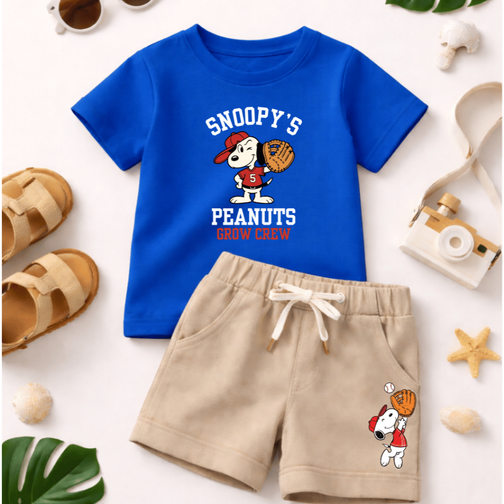 Conjunto Infantil para meninos - Conjunto estiloso Personalizado -  Short Moletinho e Camiseta 100% Algodão para o Verão